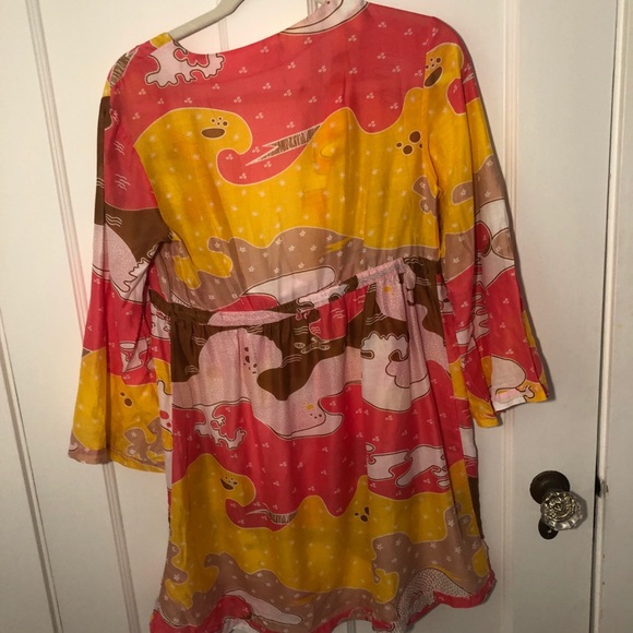 Diane vonFurstenberg Pink and Yellow Tunic Size M - Picture 6 of 7